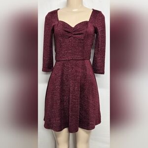 Bebop S Dress Fit And Flare 3/4 Sleeve Stretch Sparkle